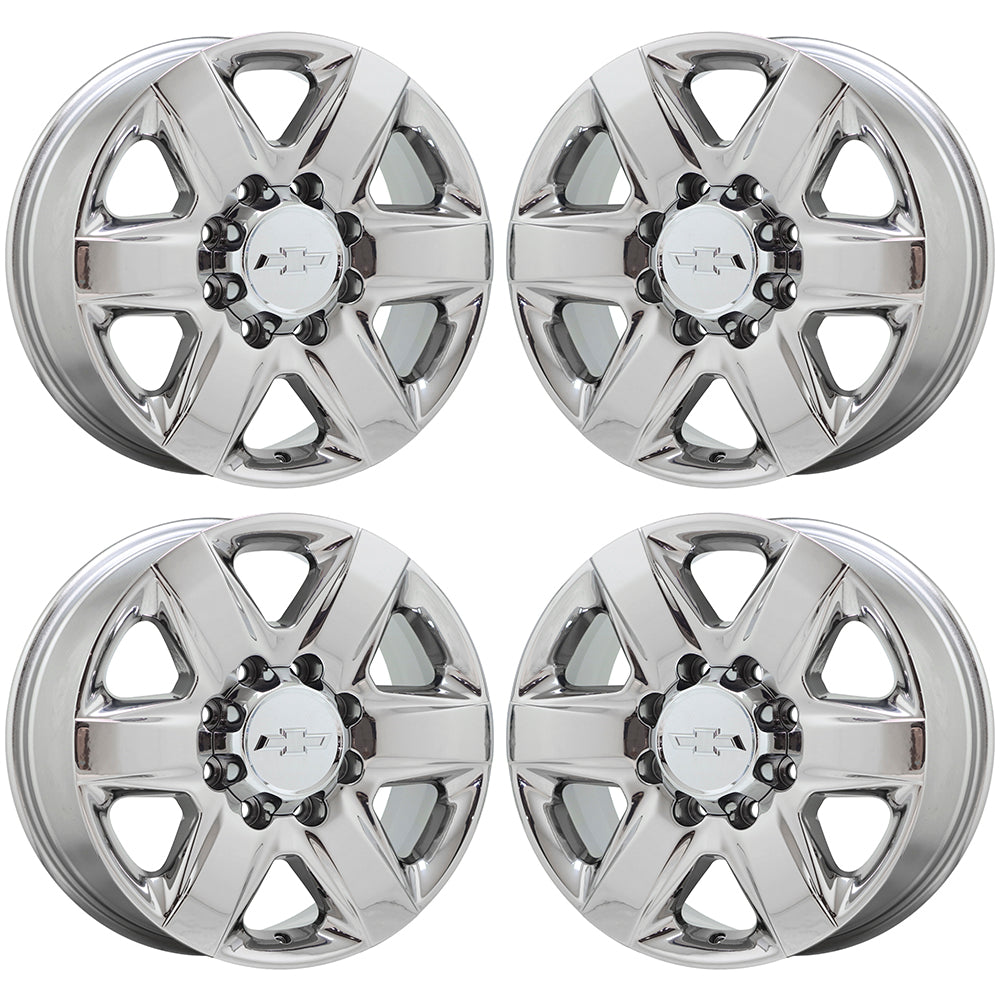 20" Chevrolet Silverado 2500 3500 Bright Chrome wheels rims Factory OEM set 5962